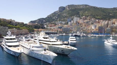 Luxury yachts are seen at the port of Monaco, on April 20, 2017. © Alexander Sandvoss / Global Look Press