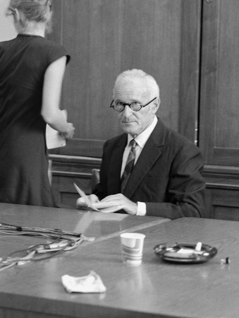 Sidney Gottlieb of the Central Intelligence Agency is pictured in a room near the Senate subcommittee on health hearing room here, Wednesday September 21, 1977. (AP Photo)