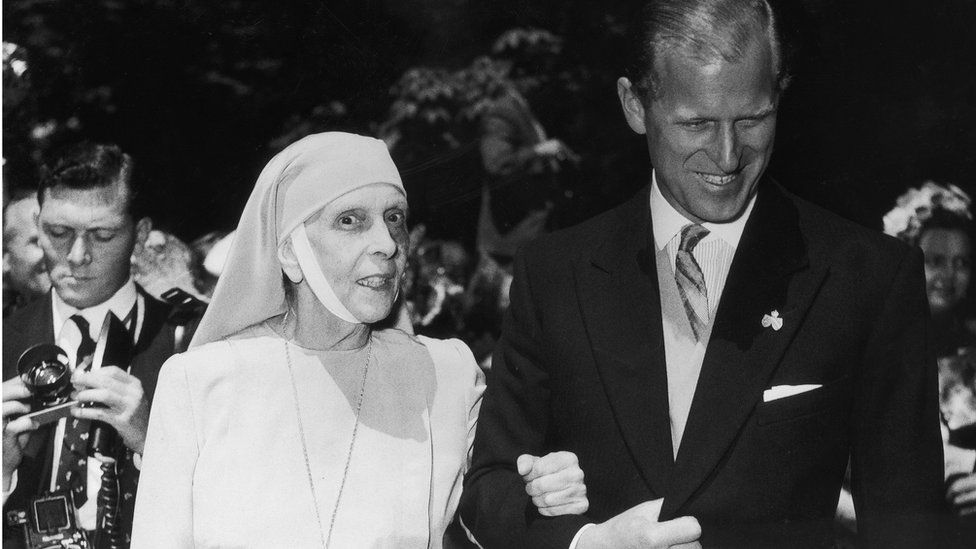 The Duke of Edinburgh with his mother Princess Alice Of Battenberg
